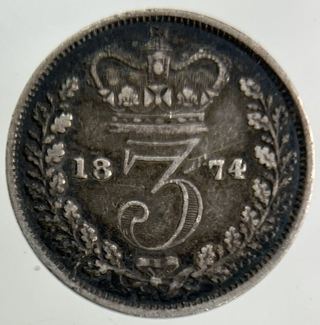 1874 Victoria Threepence Silver Coin | Fine Collectable Grade