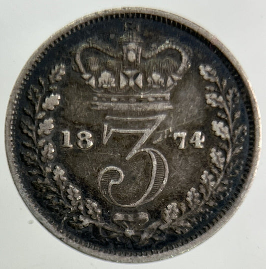 1874 Victoria Threepence Silver Coin | Fine Collectable Grade