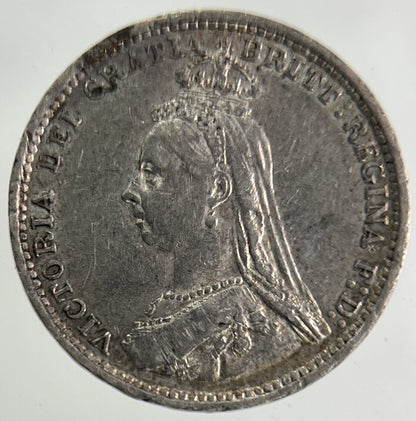 1887 Victoria Threepence Silver Coin | Very High Grade