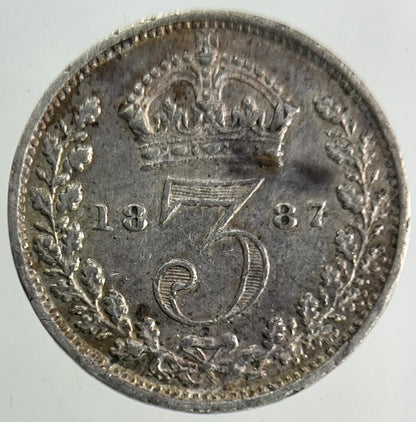1887 Victoria Threepence Silver Coin | Very High Grade