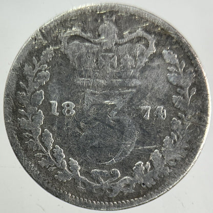 1874 Victoria Threepence Silver Coin | Collectable Grade