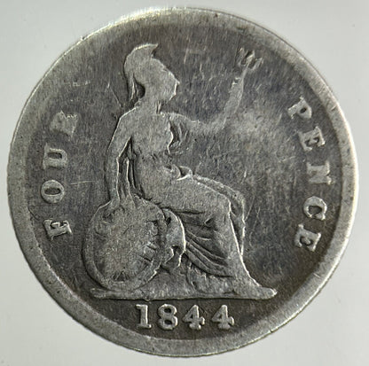 1844 Victoria Four-Pence Groat Silver Coin | Collectable Grade