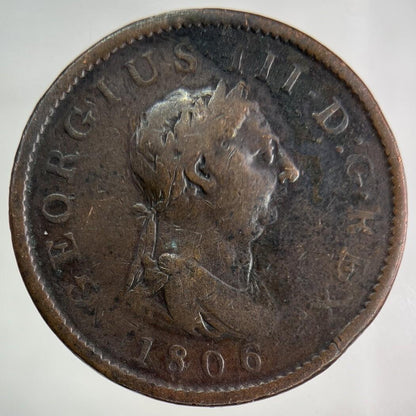 1806 George III 3rd One Penny Coin | Collectable Grade