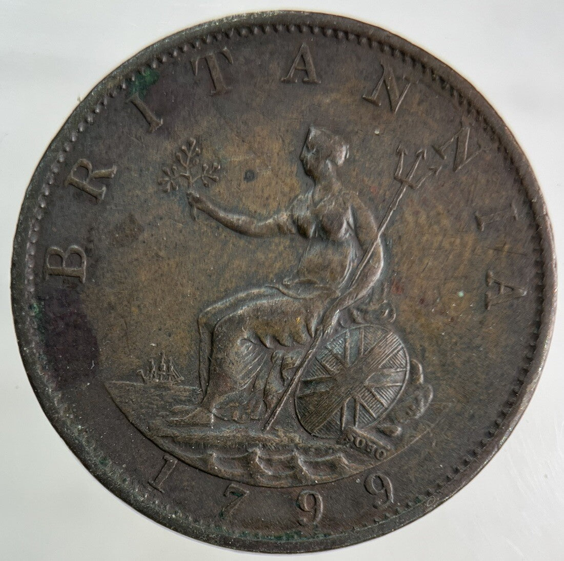 1799 George III 3rd Half-Penny Coin | Very High Grade