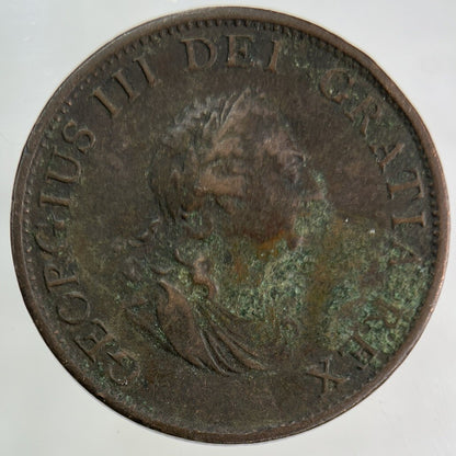 1799 George III 3rd Half-Penny Coin | Fine Collectable Grade