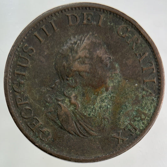 1799 George III 3rd Half-Penny Coin | Fine Collectable Grade