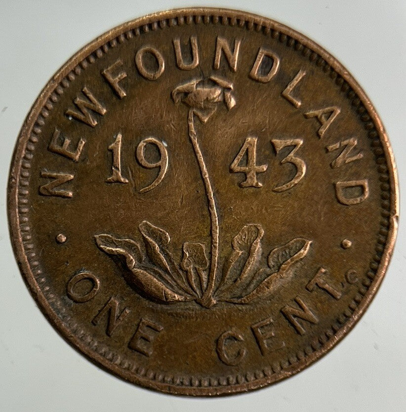 1943 Canada New Foundland One Cent Coin | Fine Collectable Grade