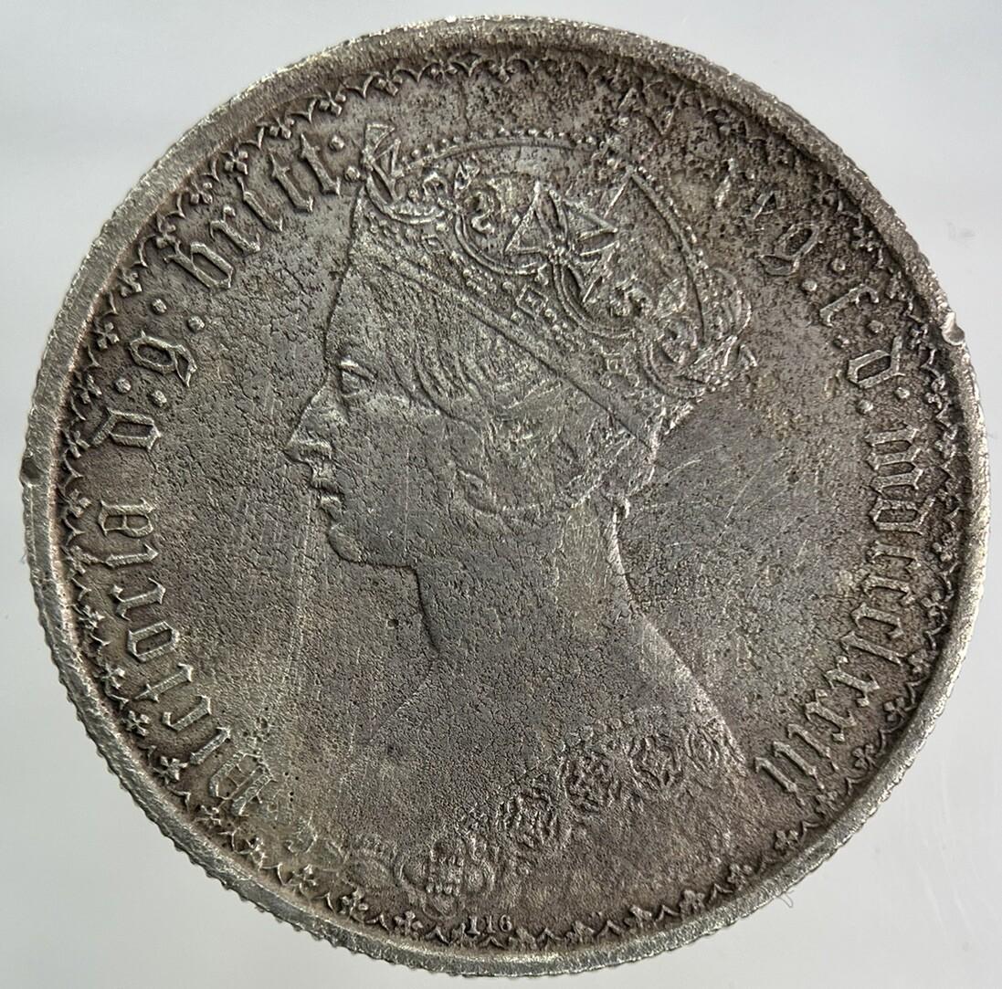 British Victoria Gothic Florin Silver Coin | Very High Grade