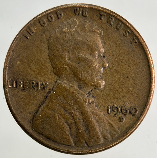 1960-D US USA Lincoln One Cent Coin | Fine Collectable Grade