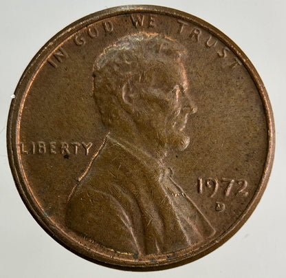 1972-D US USA Lincoln One Cent Coin | Fine Collectable Grade