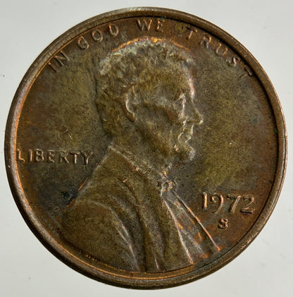 1972-S US USA Lincoln One Cent Coin | Fine Collectable Grade