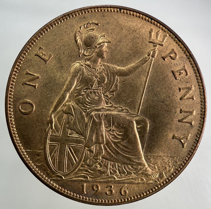 1936 George V One Penny Coin | Very Fine Grade