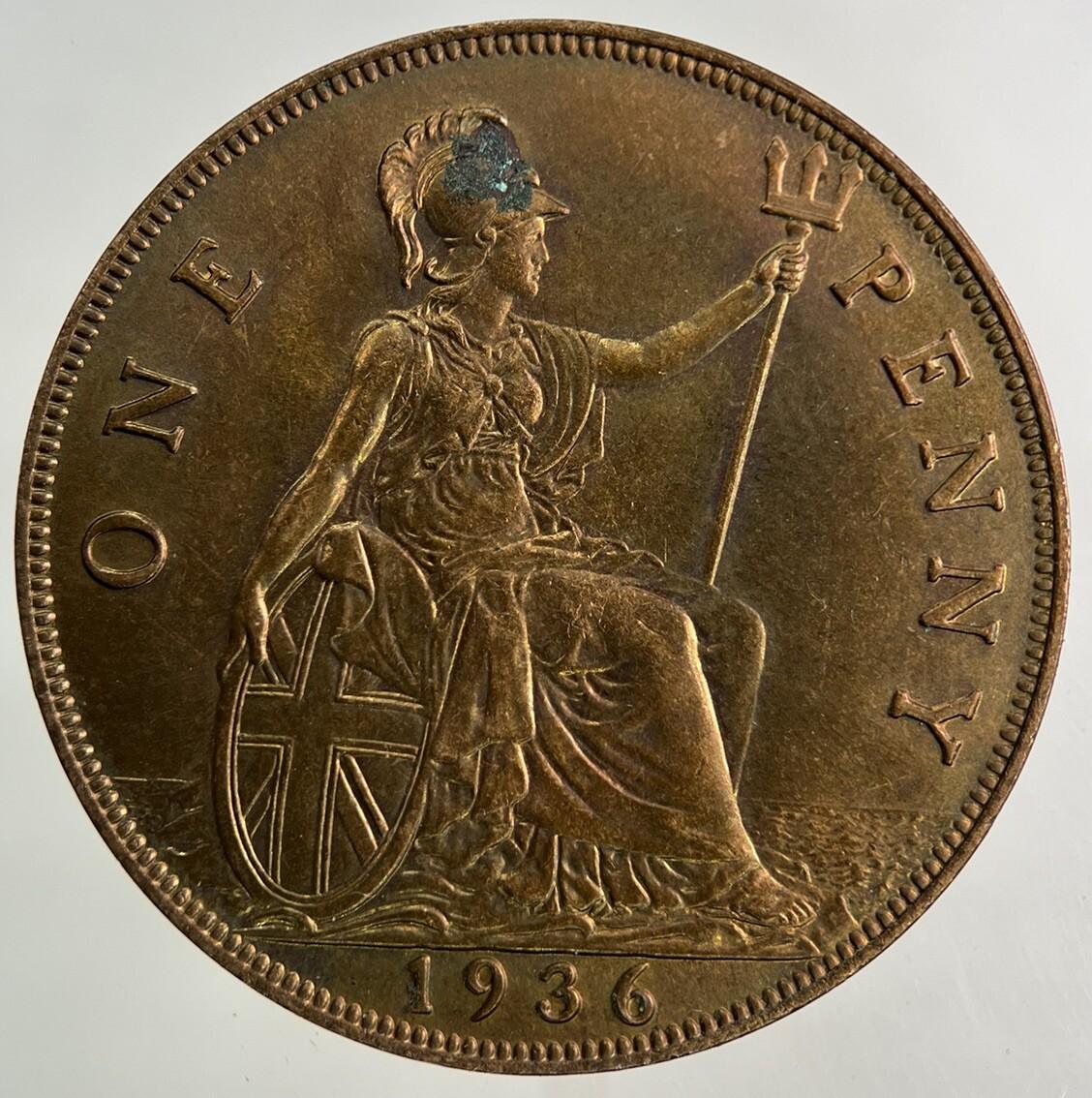 1936 George V One Penny Coin | Very Fine Grade