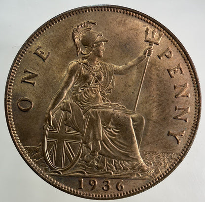 1936 George V One Penny Coin | Very Fine Grade