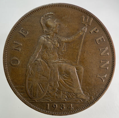1934 George V One Penny Coin | Fine Collectable Grade