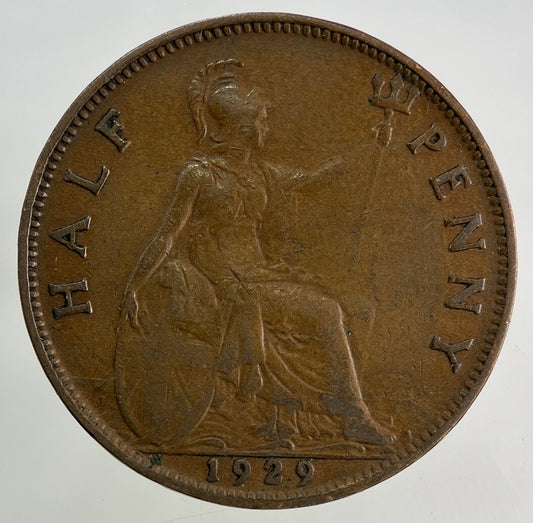 1929 George V Half-Penny Coin | Fine Collectable Grade