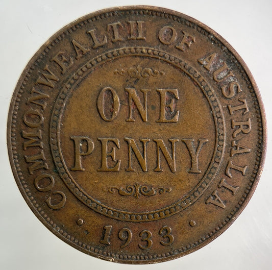 1933 Australia One Penny Coin | Fine Collectable Grade