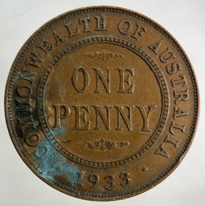 1933 Australia One Penny Coin | Fine Collectable Grade