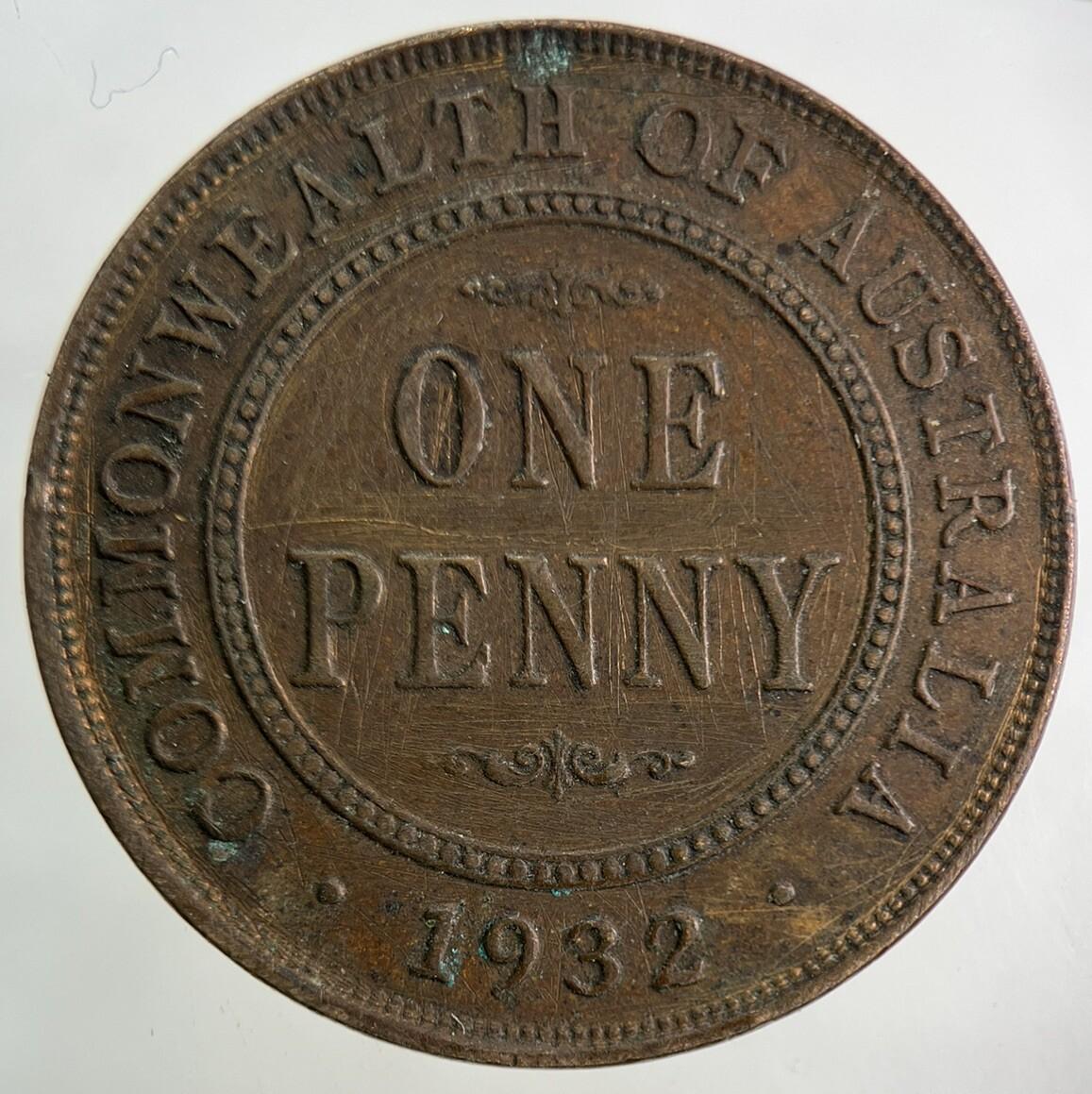 1932 Australia One Penny Coin | Fine Collectable Grade