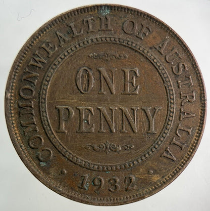 1932 Australia One Penny Coin | Fine Collectable Grade
