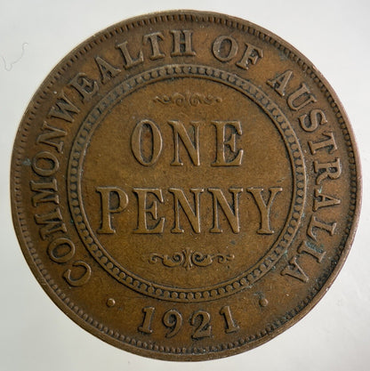 1921 Australia One Penny Coin | Fine Collectable Grade