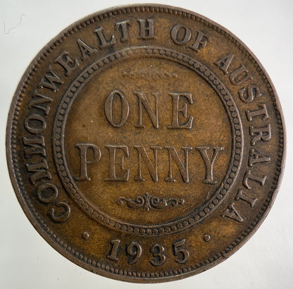 1935 Australia One Penny Coin | Fine Collectable Grade