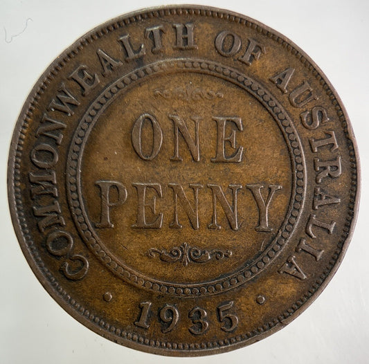 1935 Australia One Penny Coin | Fine Collectable Grade