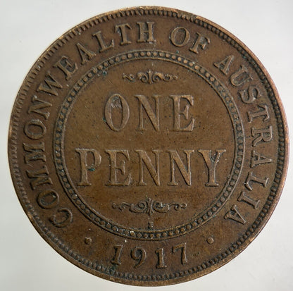 1917 Australia One Penny Coin | Fine Collectable Grade