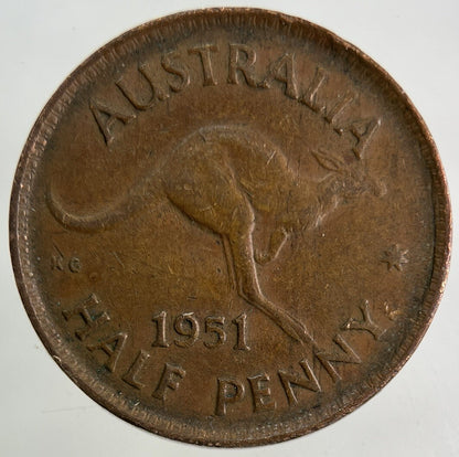 1951 Australia Half-Penny Coin | Collectable Grade