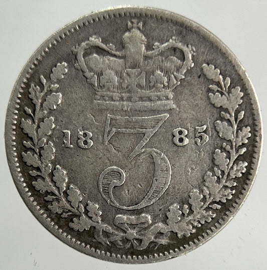 1885 Victoria Threepence Silver Coin | Fine Collectable Grade