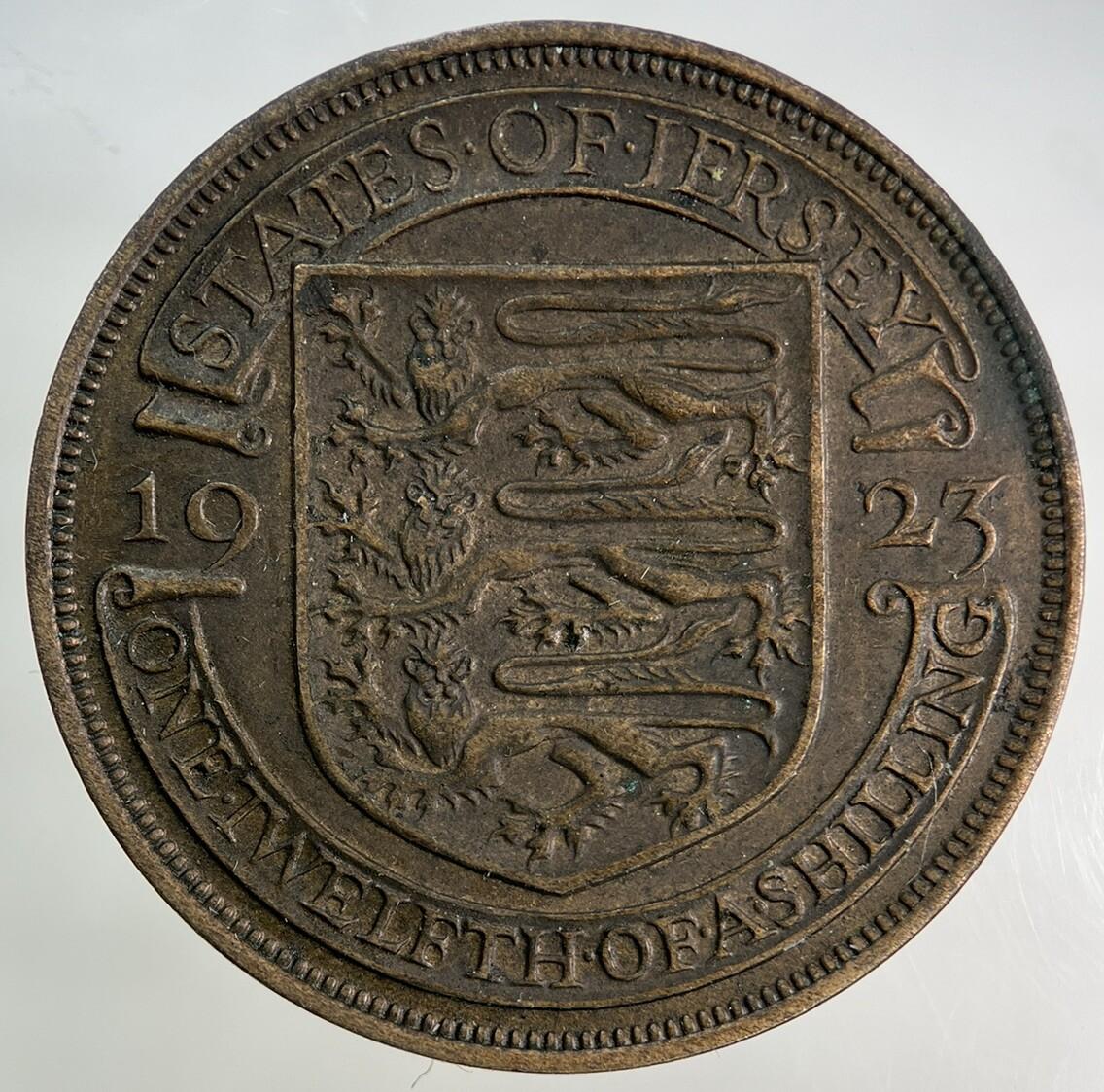 1923 Jersey 1/12 One Twelfth Of A Shilling Coin | Very High Grade