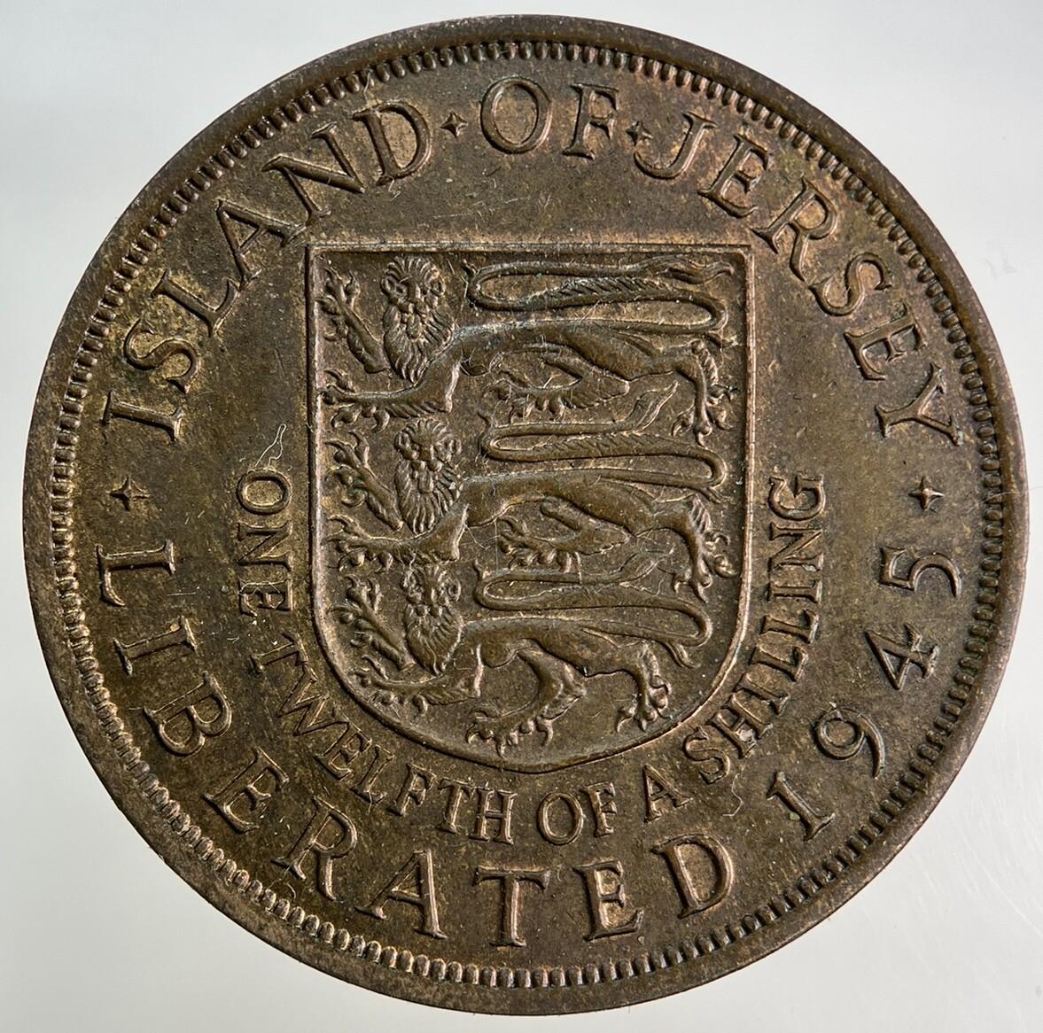 1945 Jersey 1/12 One Twelfth Of A Shilling Coin | Very High Grade