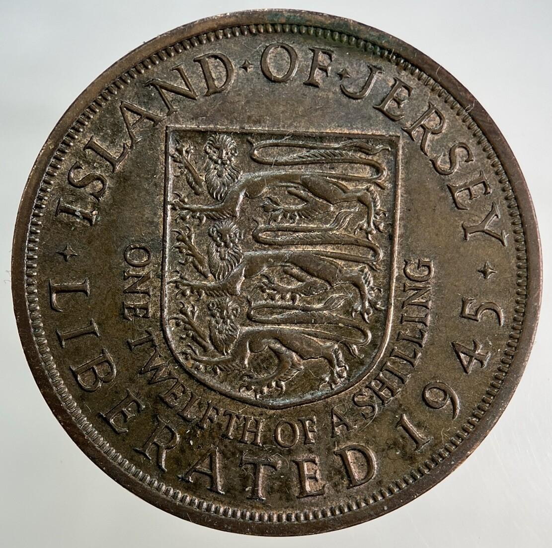 1945 Jersey 1/12 One Twelfth Of A Shilling Coin | Very High Grade