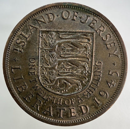 1945 Jersey 1/12 One Twelfth Of A Shilling Coin | Very High Grade