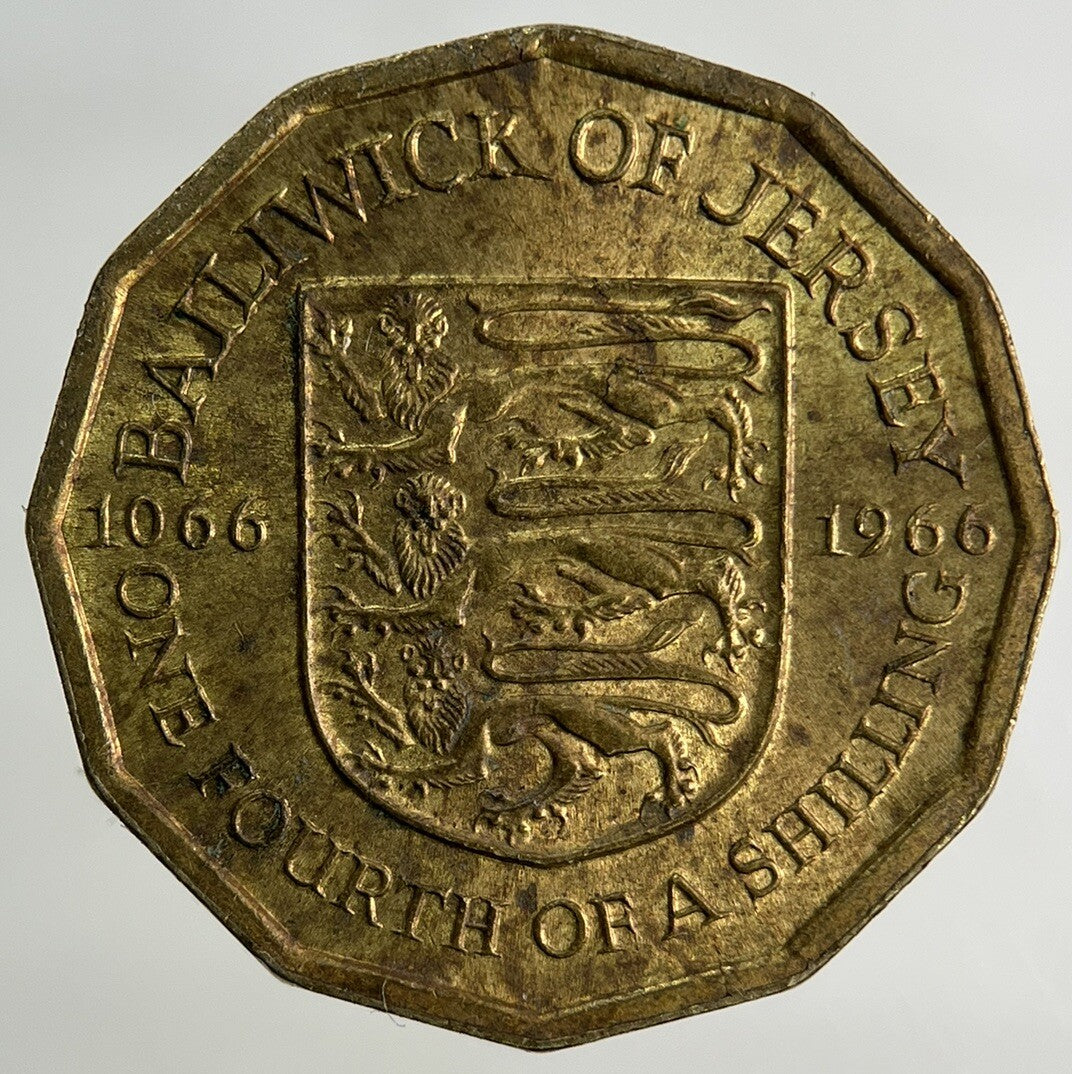1966 Jersey 1/4 One Fourth Of A Shilling Coin | Very High Grade