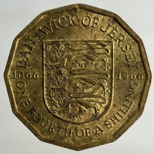 1966 Jersey 1/4 One Fourth Of A Shilling Coin | Very High Grade
