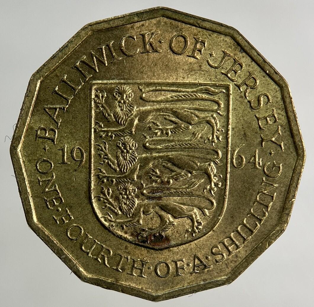 1964 Jersey 1/4 One Fourth Of A Shilling Coin | Very High Grade
