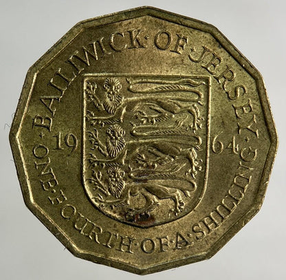 1964 Jersey 1/4 One Fourth Of A Shilling Coin | Very High Grade