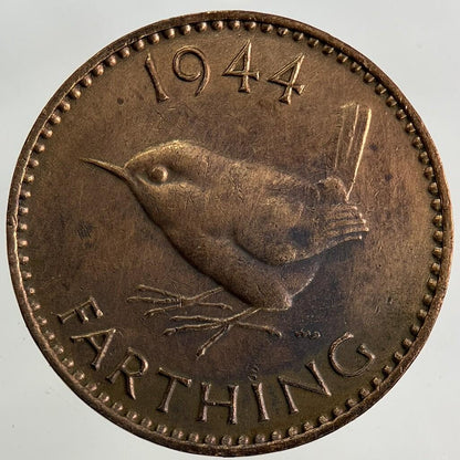 1944 George VI Wren Farthing Coin | Very High Grade
