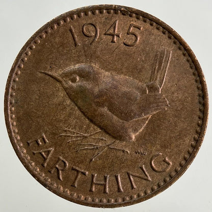 1945 George VI Wren Farthing Coin | Very High Grade