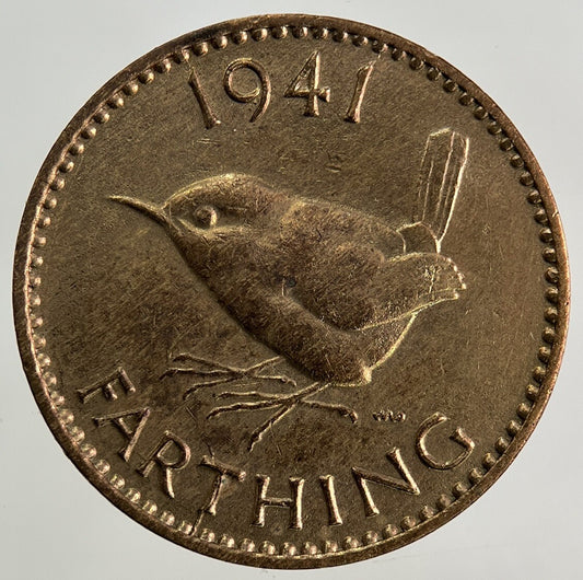 1941 George VI Wren Farthing Coin | Very High Grade