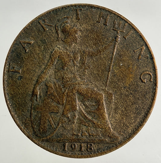 1918 George V Farthing Coin | Fine Collectable Grade