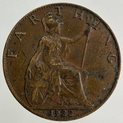 1922 George V Farthing Coin | Fine Collectable Grade