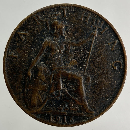 1916 George V Farthing Coin | Fine Collectable Grade