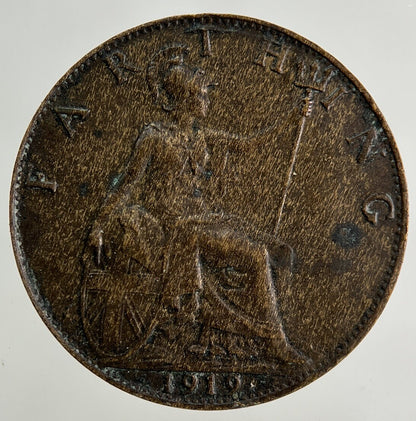1919 George V Farthing Coin | Fine Collectable Grade