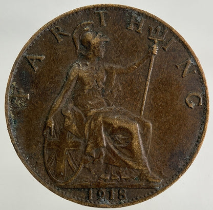 1918 George V Farthing Coin | Fine Collectable Grade