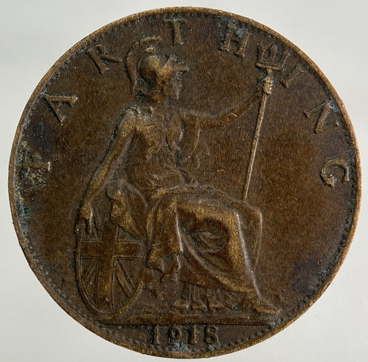 1918 George V Farthing Coin | Fine Collectable Grade