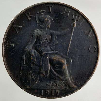 1917 George V Farthing Coin | Fine Collectable Grade