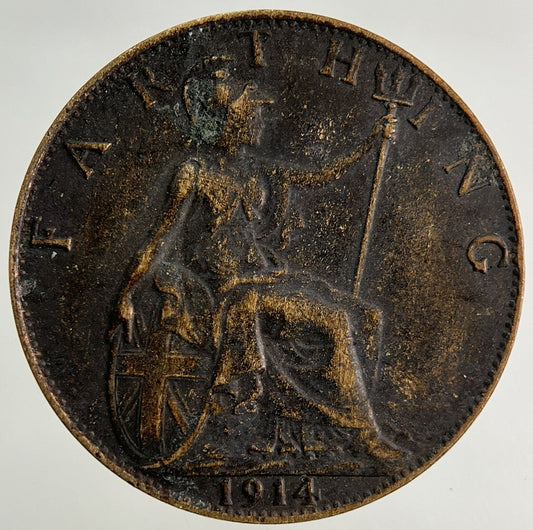 1914 George V Farthing Coin | Fine Collectable Grade