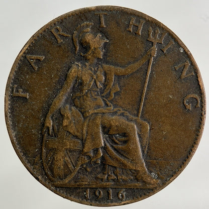 1916 George V Farthing Coin | Fine Collectable Grade